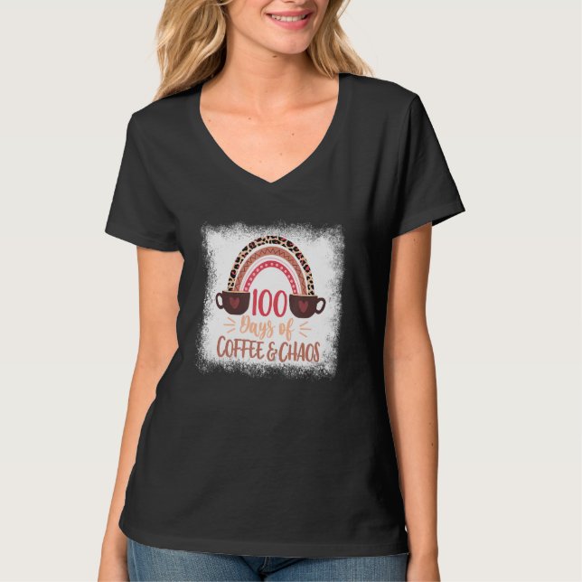 T-shirt Bleached 100 Jours De Café Chao 100E Jour De Scho (Devant)