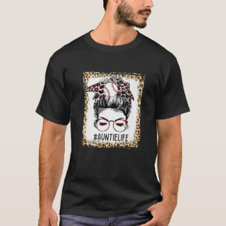 T-shirt Bleached Ball Auntie Messy Bun Jeu Jour Mères Da