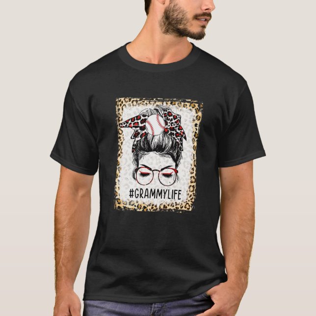 T-shirt Bleached Ball Grammy Messy Bun Jeu Jour Mères Da (Devant)