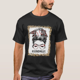 T-shirt Bleached Ball Grandma Messy Bun Jeu Jour Mères D