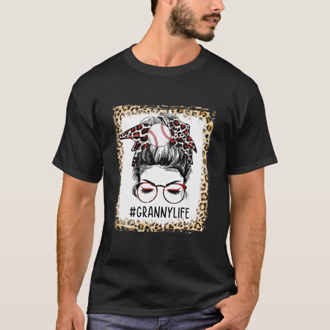 T-shirt Bleached Baseball Granny Messy Bun Jeu (Devant)