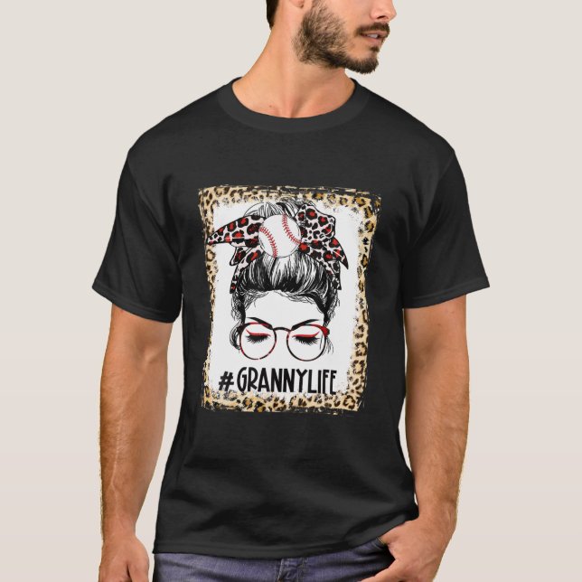 T-shirt Bleached Baseball Granny Messy Bun Jeu (Devant)