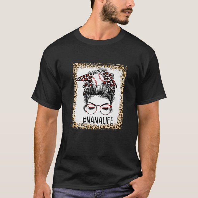 T-shirt Bleached Baseball Nana Messy Bun Jeu (Devant)