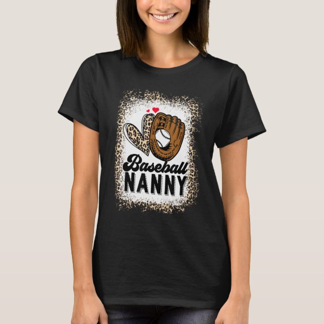 T-shirt Bleached Baseball Nanny Leopard  Mother s Day 2023 (Devant)
