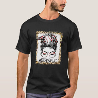 T-shirt Bleached Baseball Stepmaman Messy Bun Jeu Mothe