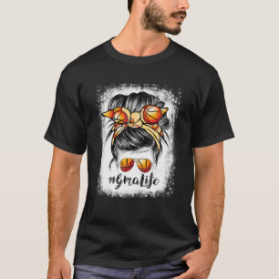 T-shirt Bleached Basketball Gma Life Messy Bun Jeu