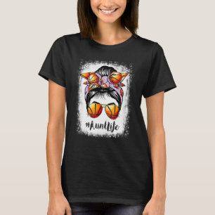 T-shirt Bleached Basketball Tante Life Messy Bun Jeu Jour 