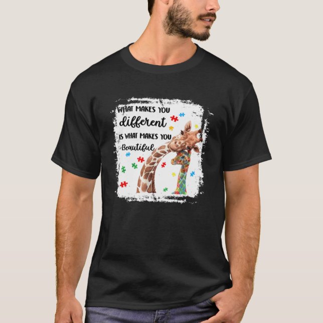T-shirt Bleached Ce Qui Vous Fait Différent Maman Autisme  (Devant)
