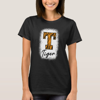T-shirt Bleached Football Tigers School Sports Fan Team Sp