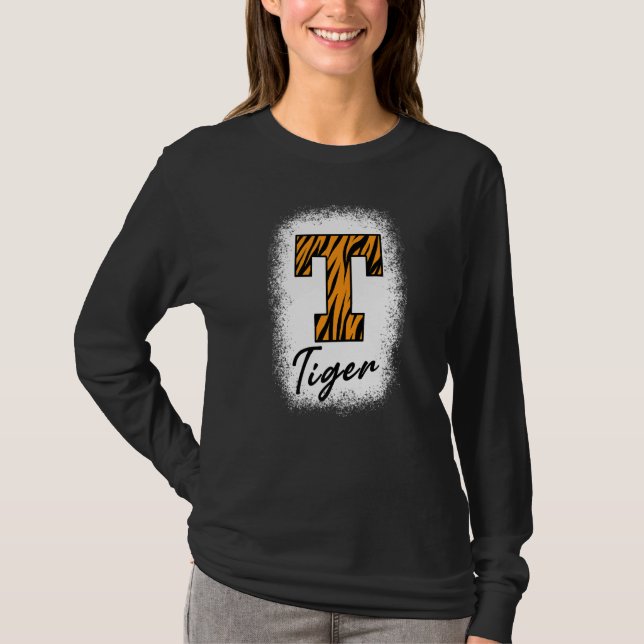 T-shirt Bleached Football Tigers School Sports Fan Team Sp (Devant)