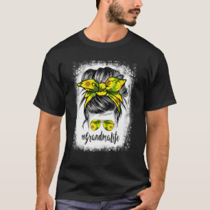 T-shirt Bleached Grand-Mère Vie Messeuse Bun Cheveux Tourn