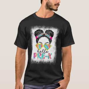 T-shirt Bleached Hello Pré K Little Miss Retour À L'École