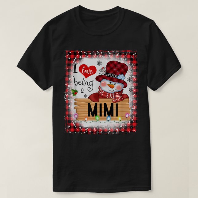 T-shirt Bleached I Love Être Un Mimi Snowman Famille Chris (Design devant)
