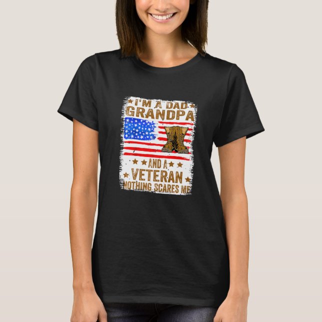 T-shirt Bleached Je Suis Un Papa Papi Et Un Vétéran Rien (Devant)