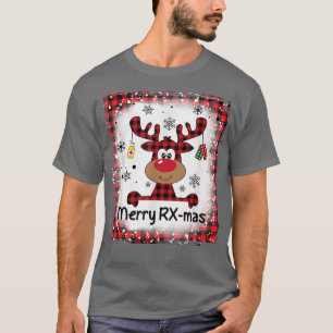 T-shirt Bleached Joyeux RX-Mas Reindeer Noël Pharmacie