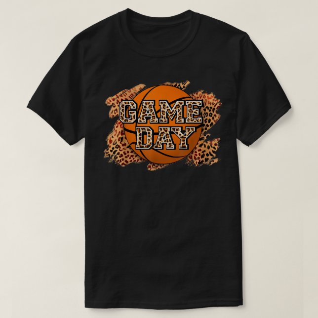 T-shirt Bleached Leopard Basketball Jeu Vibes Basketb (Design devant)