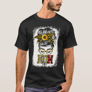 T-shirt Bleached Messy Bun Maman Vie Tournesol Femme Mothe