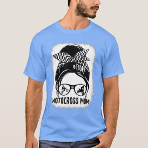 T-shirt Bleached Motocross Maman Vie Vie Vélo Fête des mèr