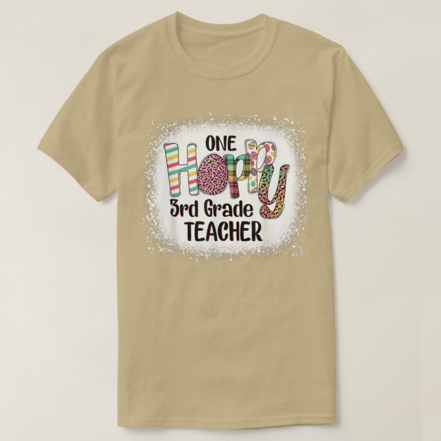 T-shirt Bleached One Hoppy Enseignant de 3e année Leopard  (Design devant)