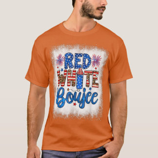 T-shirt Bleached Red White Boujee USA Patriotic Firework 4