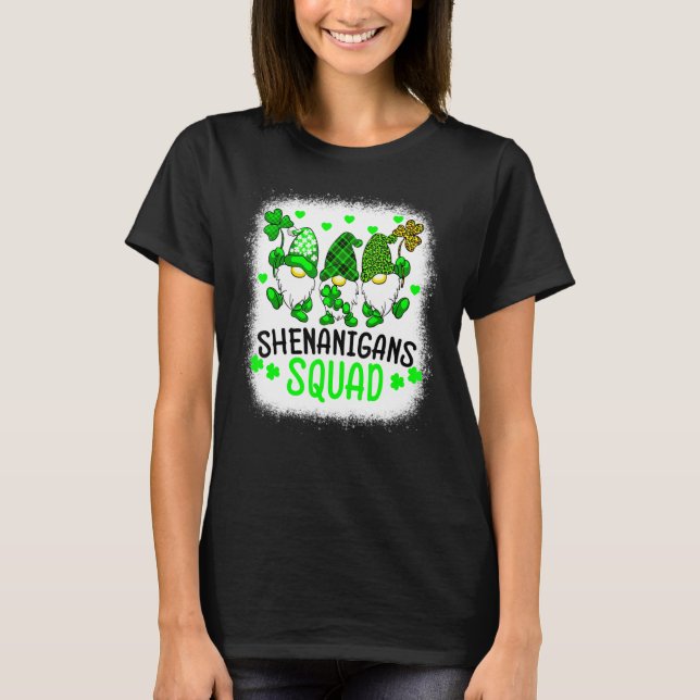 T-shirt Bleached Shenanigans Squad St Patrick's Day Gnomes (Devant)
