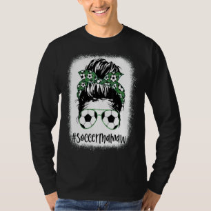 T-shirt Bleached Soccer Mamaw Life Messy Cheveux Bun Mère