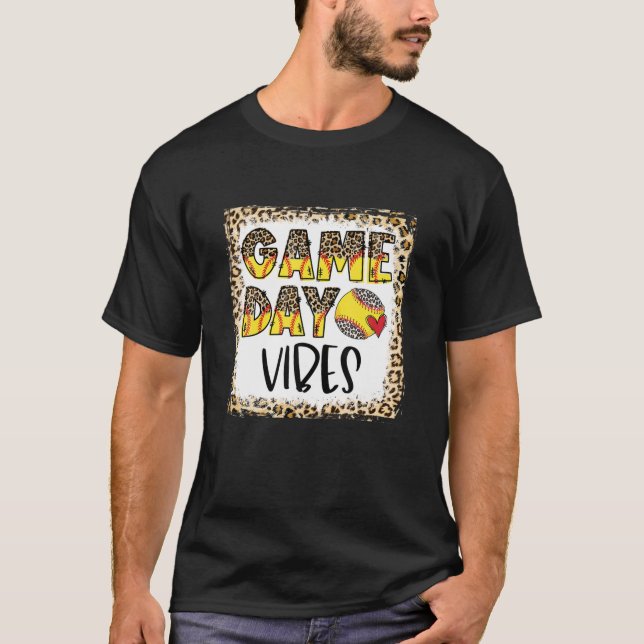 T-shirt Bleached Softball Jour Vibes Tee Softball Maman (Devant)