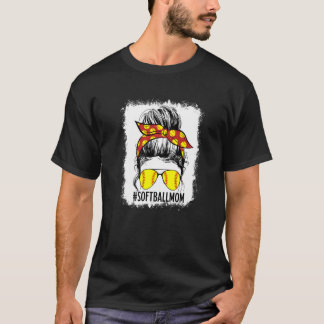 T-shirt Bleached Softball Maman Jour de jeu Tee Softball M