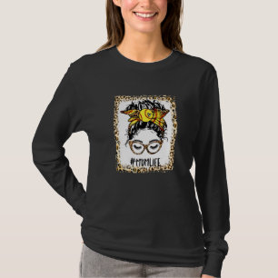 T-shirt Bleached Softball Maman Messy Bun Jour Jeu Mères D
