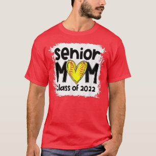 T-shirt Bleached Softball Senior Mom Class De 2022 Softbal