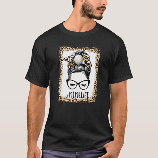 T-shirt Bleached Volleyball Mème Messy Bun Jeu Mère (Devant)