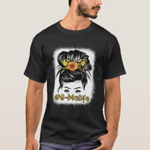 T-shirt Bleaches G Ma Messy Cheveux Bun Sunflower Women Mo