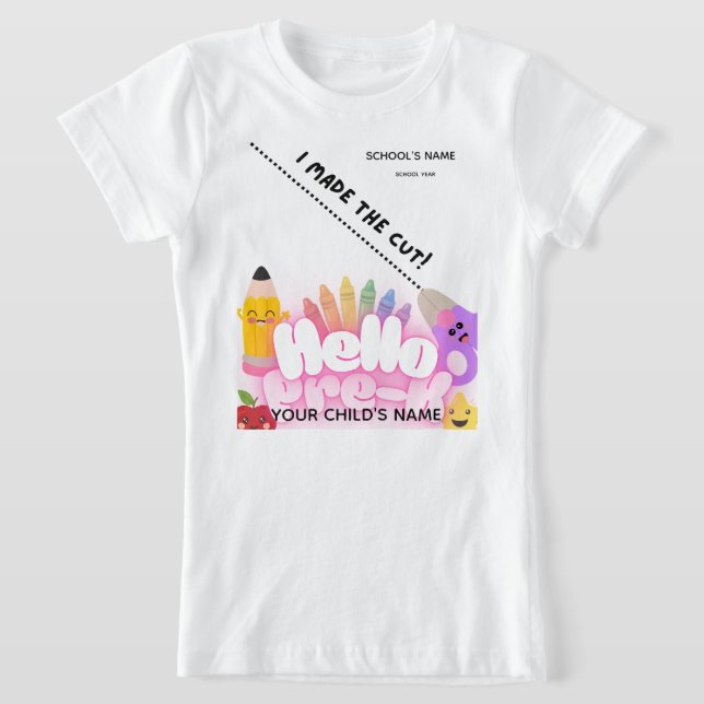 T-Shirt BLEEGRAPHICS : Bonjour, pré-maternelle ! (Poser)