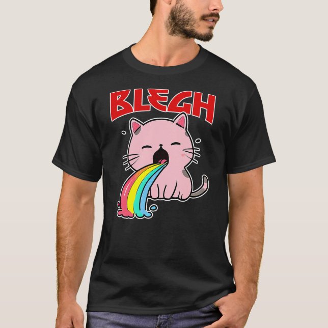 T-shirt BLEGH Funny death metal cat shirt mosh-pit metalhe (Devant)
