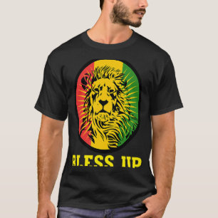 T-shirt Bless Up Reggae Lion Reggae Musique Jah Love Rasta