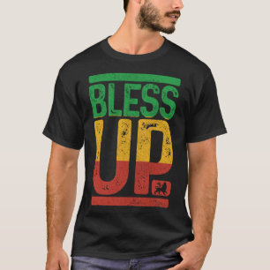 T-shirt Bless Up Reggae Music Rastafari Lion De Judah Rast
