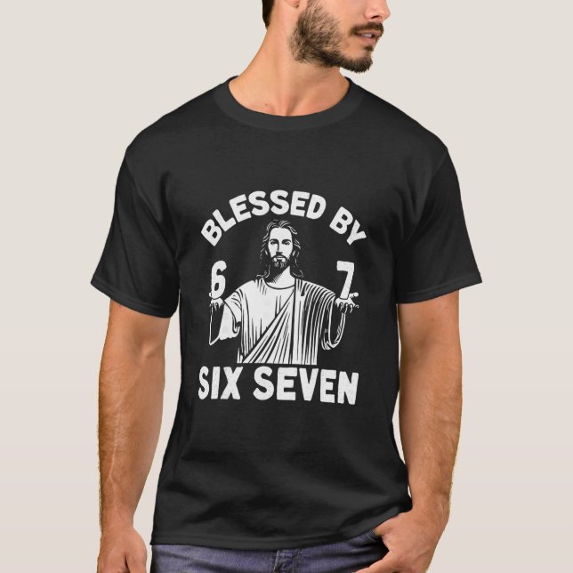T-shirt Blessé 6 Numéro 67 Six Sept Meme  (Devant)
