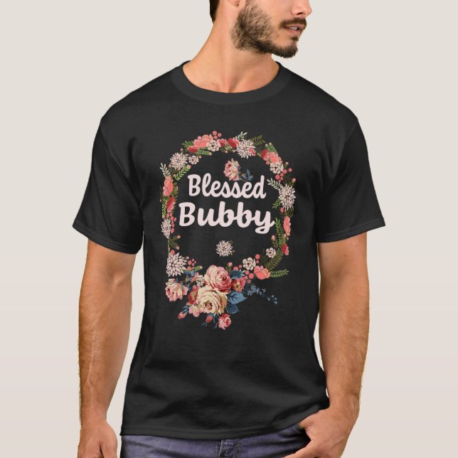 T-shirt Blessé Bubby Pour Femmes Décor Fleur Grand-Mère (Devant)