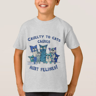 T-shirt Blessé Felines Cruauté aux chats