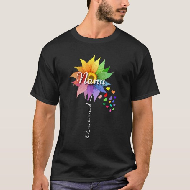 T-shirt Blessé Fleur Nana Pour Grand-Mère (Devant)