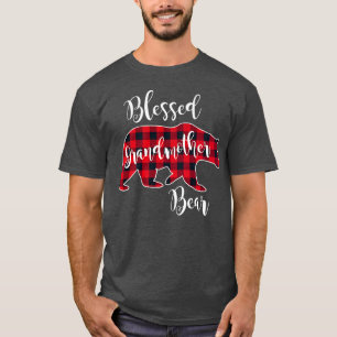 T-shirt Blessé Grand-Mère Ours Rouge Buffalo Check Plaid F