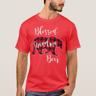 T-shirt Blessé Grand-mère Ours Rouge Buffalo Check Plaid G