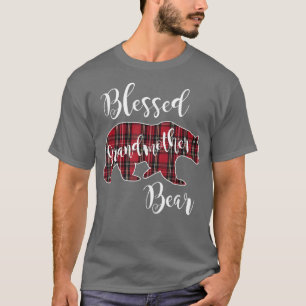 T-shirt Blessé Grand-Mère Ours Rouge Tartan Plaid Gran Amu