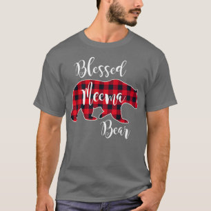 T-shirt Blessé Meema Bear Red Buffalo Check Plaid Fun Gra