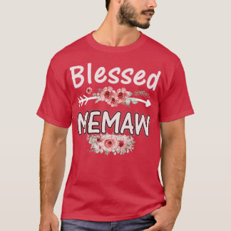 T-shirt Blessé Mémo Maman Vie mignonne Florale Fleur Mères