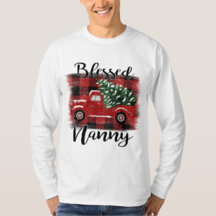 T-shirt Blessé Nanny Red Truck Vintage sapin de Noël