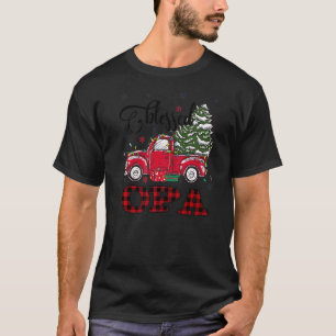 T-shirt Blessé Opa Noël Famille Lumières Camion Red Tre