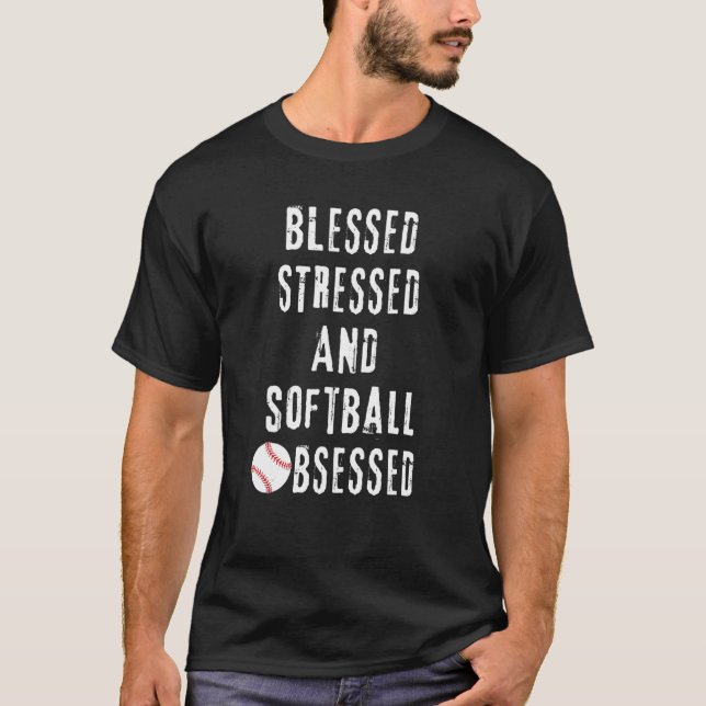 T-shirt Blessé Stress Softball Obsédé (Devant)