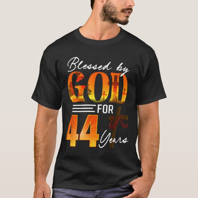 T-shirt Blessed By God For 44 Years Old Gift 44th Birthday (Devant)