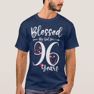 T-shirt Blessed by God For 96 Years Old 96th Birthday Gift